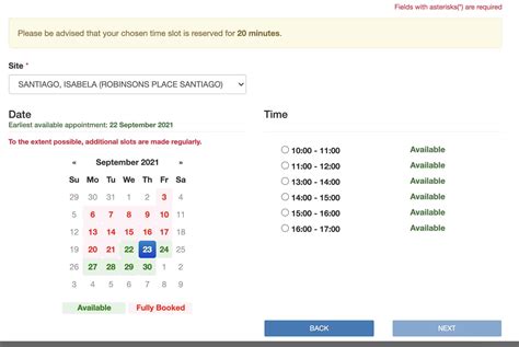 dfa schedule appointment.